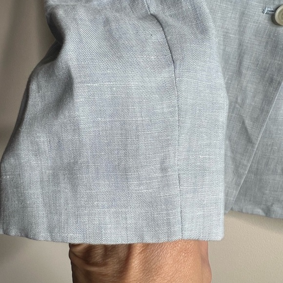 Joie Mehira Linen Blazer Ice Blue Size 4 - Picture 3 of 10
